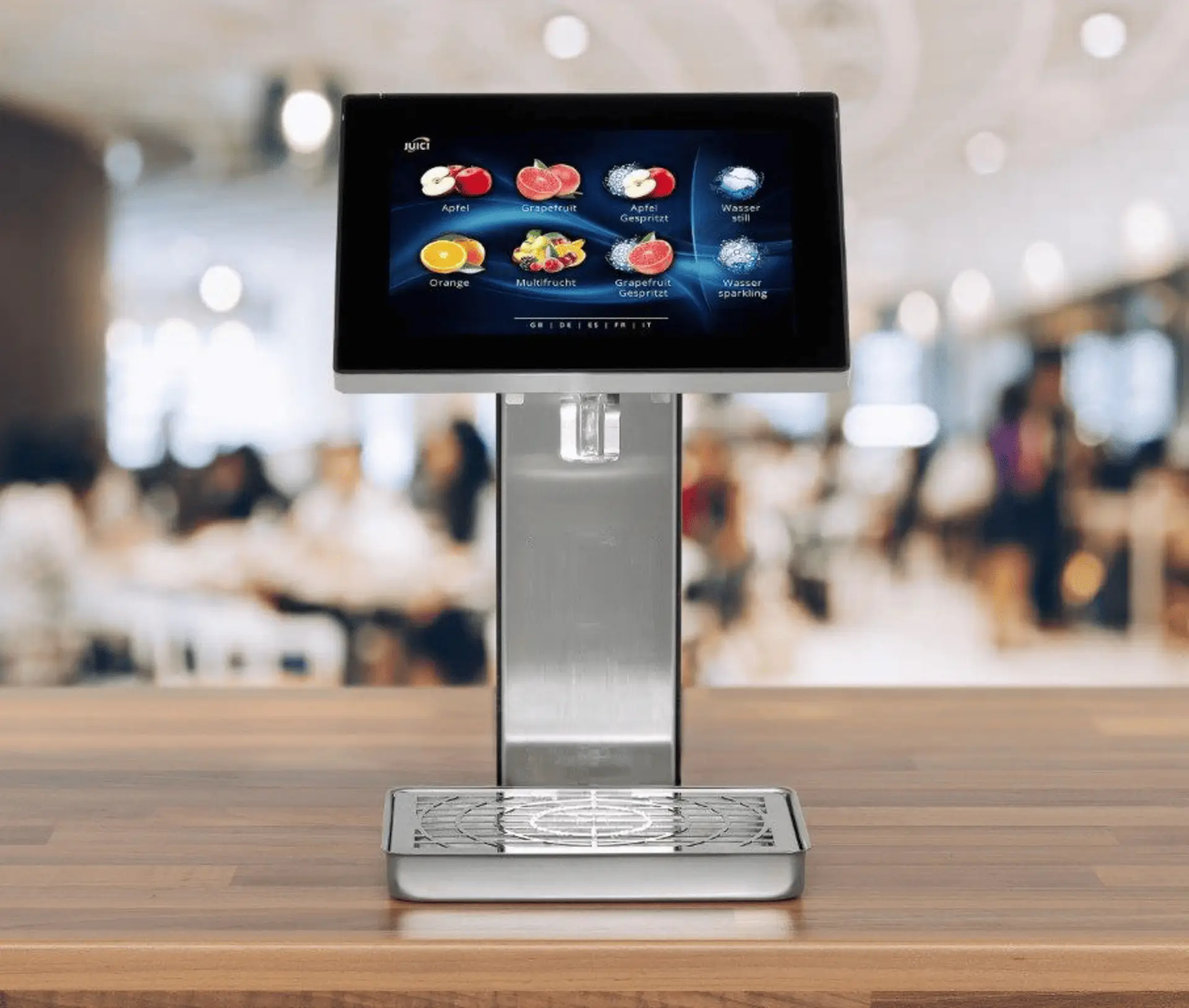 Samopostrežni avtomat za sveže sokove z digitalnim prikazom okusov